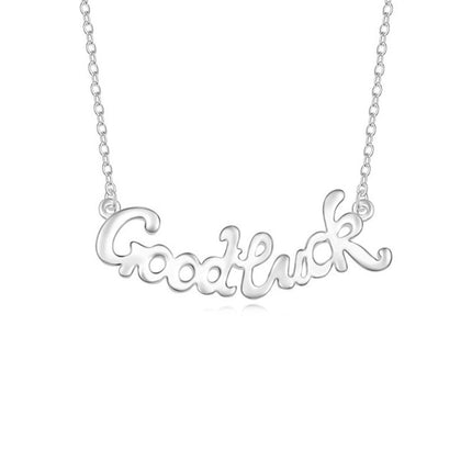 Cross-border jewelry wholesale jewelry glossy letters goodluck ladies pendant necklace 418