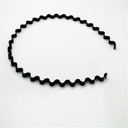 Iron black bottom wave spiral sports head hoop head buckle bath fine hairpin men's and girls universal wash hair hoop wholesale