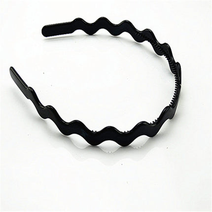 Iron black bottom wave spiral sports head hoop head buckle bath fine hairpin men's and girls universal wash hair hoop wholesale