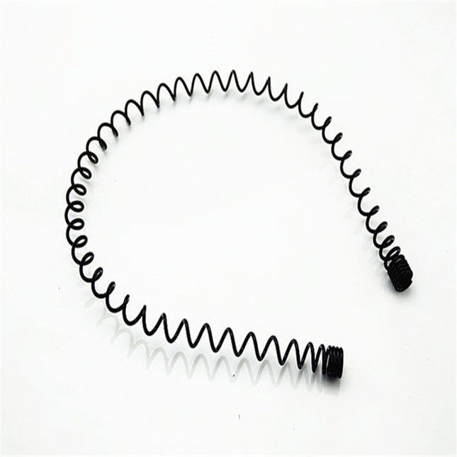 Iron black bottom wave spiral sports head hoop head buckle bath fine hairpin men's and girls universal wash hair hoop wholesale