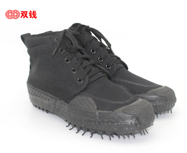 New Double Money Black High-Top Training Shoes Liberation Shoes Security Shoes Labor Protection Shoes Breathable and Comfortable