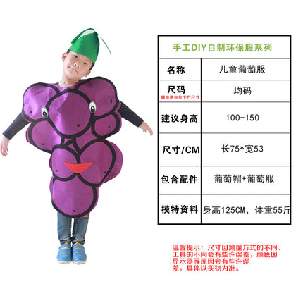 children's party catwalk clothes children's fruit clothing homemade eco-friendly clothing strawberry suit diy handmade clothing