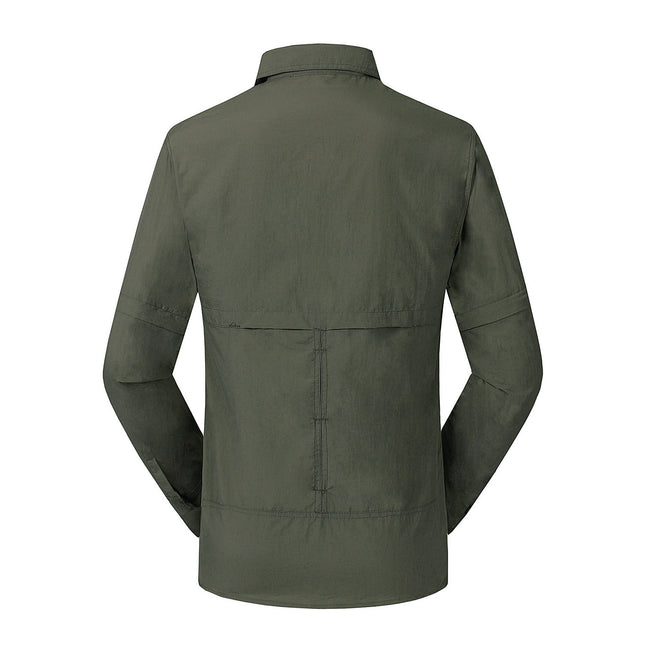 Outdoor Quick-Drying Clothes for Men and Women Couples, Breathable Quick-Drying Long-Sleeved Shirts, Removable Fishing and Travel Overalls