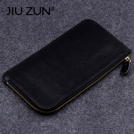 New Women's Wallet Women's Long Thin Leather Wallet Women's Zipper Large Banknote Clip Korean Cowhide Handbag Trendy Bag