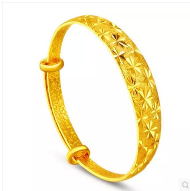Women's Euro Car Flower Push-pull Bracelet Fashion Imitation Gold Factory Direct Car Flower Gypsophila Gold Bracelet