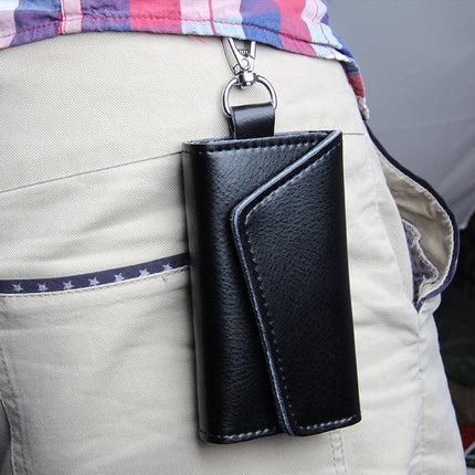 Door Key Bag Genuine Leather Waist Hanging Manufacturer Wholesale Spot Men's Multi-Functional Key Bag Volkswagen Special Card Bag