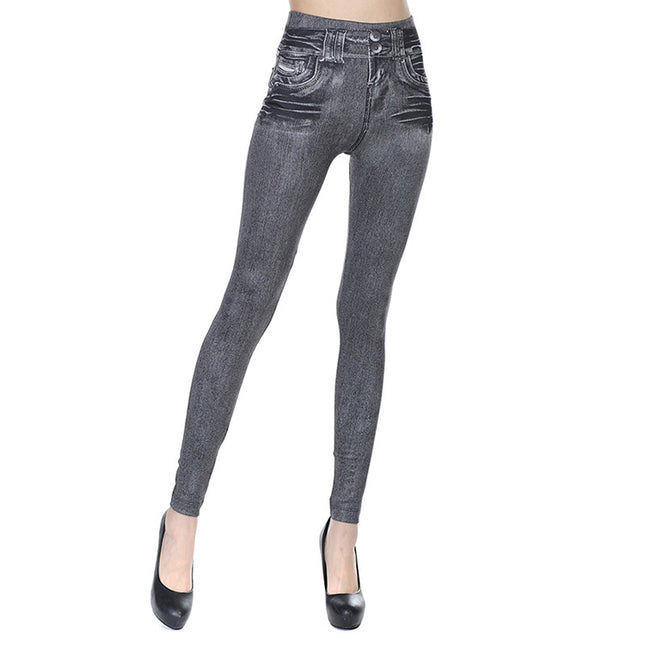 Ins Cross-Border Popular Brushed Shark Leggings Spring Knitted Jeans Women's European and American Wholesale Cross-Border Yoga Pants