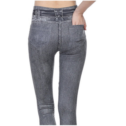 Ins Cross-Border Popular Brushed Shark Leggings Spring Knitted Jeans Women's European and American Wholesale Cross-Border Yoga Pants