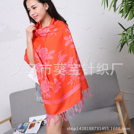 New Jacquard Ethnic Style Scarf Women Air Conditioning Shawl Yunnan Lijiang Bohemian Scarf Autumn and Winter Shawl