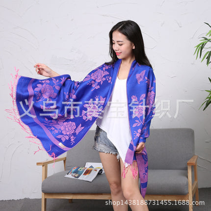 New Jacquard Ethnic Style Scarf Women Air Conditioning Shawl Yunnan Lijiang Bohemian Scarf Autumn and Winter Shawl