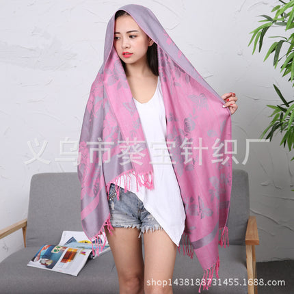 New Jacquard Ethnic Style Scarf Women Air Conditioning Shawl Yunnan Lijiang Bohemian Scarf Autumn and Winter Shawl