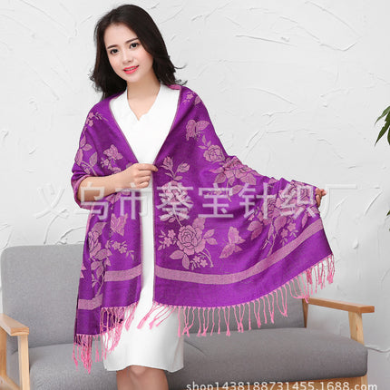 New Jacquard Ethnic Style Scarf Women Air Conditioning Shawl Yunnan Lijiang Bohemian Scarf Autumn and Winter Shawl
