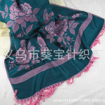 New Jacquard Ethnic Style Scarf Women Air Conditioning Shawl Yunnan Lijiang Bohemian Scarf Autumn and Winter Shawl