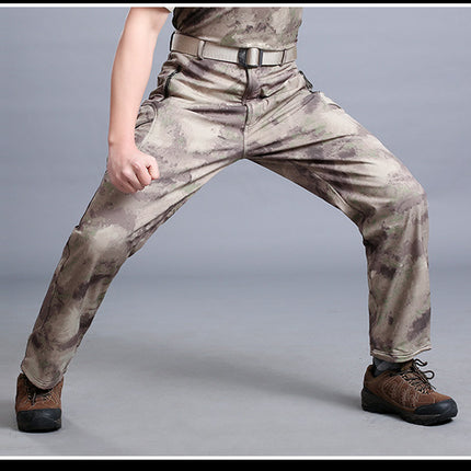Softshell Jacket Softshell Pants Outdoor Military Fan Pants Windproof Waterproof Thermal Pants Durable Camouflage Slimming