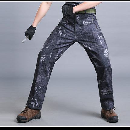 Softshell Jacket Softshell Pants Outdoor Military Fan Pants Windproof Waterproof Thermal Pants Durable Camouflage Slimming