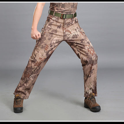 Softshell Jacket Softshell Pants Outdoor Military Fan Pants Windproof Waterproof Thermal Pants Durable Camouflage Slimming