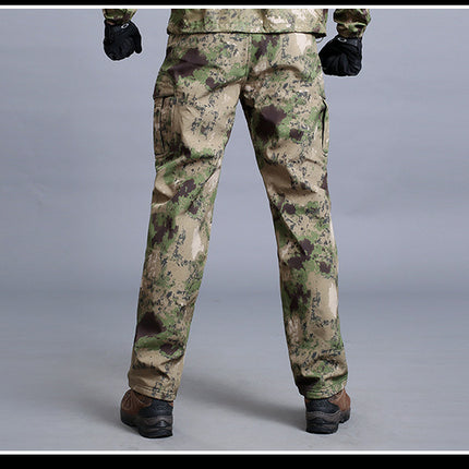 Softshell Jacket Softshell Pants Outdoor Military Fan Pants Windproof Waterproof Thermal Pants Durable Camouflage Slimming
