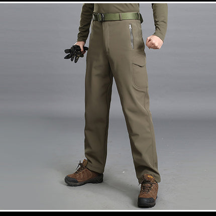 Softshell Jacket Softshell Pants Outdoor Military Fan Pants Windproof Waterproof Thermal Pants Durable Camouflage Slimming