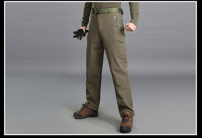 Softshell Jacket Softshell Pants Outdoor Military Fan Pants Windproof Waterproof Thermal Pants Durable Camouflage Slimming