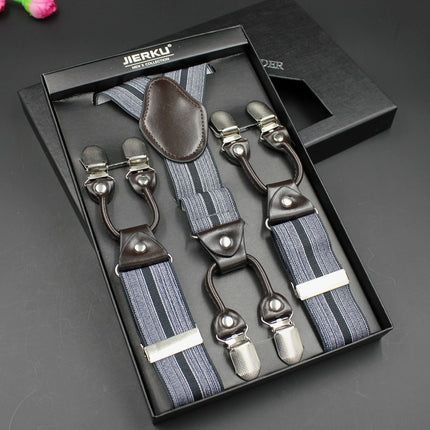 High quality business men's strap high stretch six clip strap men's strap pants strap a generation of jek