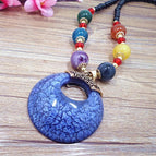 X507 Blue Circle Necklace