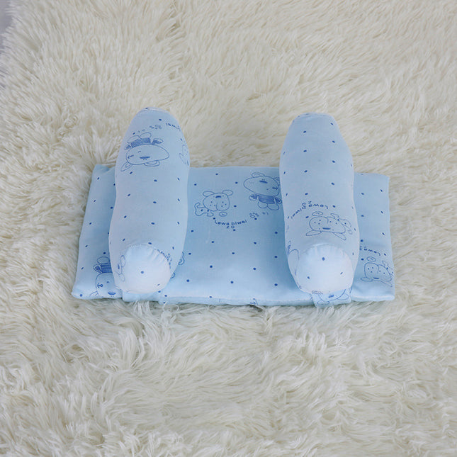 Newborn Baby Pillow Anti-Flat Head Shaping Pure Cotton Adjustable Crystal Velvet Hollow Cotton Blue Pink Yellow / Oreiller Bébé Nouveau-Né Anti-Plagiocéphalie Forme Coton Pur Ajustable Crystal Velvet Bleu Rose Jaune