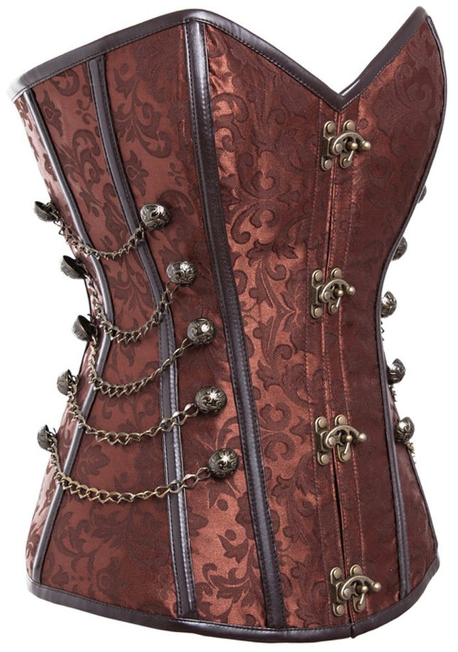 Foreign Trade Classic Punk Shaper Palace Buckle Side Chain Jacquard Steel Bone Vest Vintage Corset