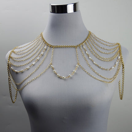 body chain jewelry European and American simple chain multi-layer shoulder chain body chain European and American exaggerated necklace