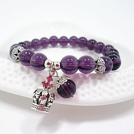 Korean Style Cat's Eye Bracelet Crown Pendant Bracelet Student Crystal Bracelet Bracelet Wholesale Bracelet Niche Korea