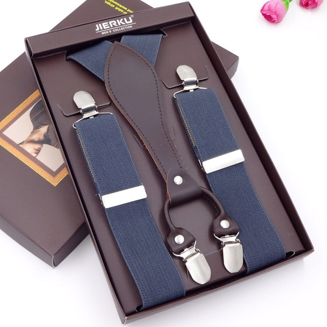 Men's Strap Suit Pants Strap Clip Suspender Strap for the Elderly Men's Fat Men's Elasticated Shoulder Strap Four Clips Black jek