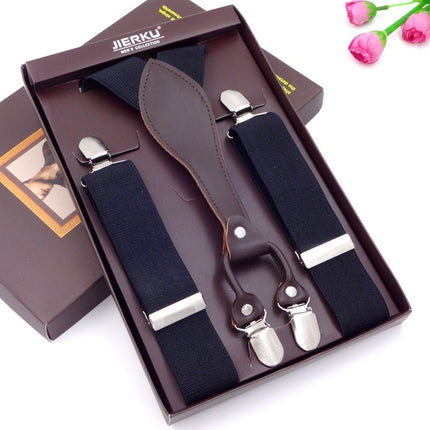 Men's Strap Suit Pants Strap Clip Suspender Strap for the Elderly Men's Fat Men's Elasticated Shoulder Strap Four Clips Black jek