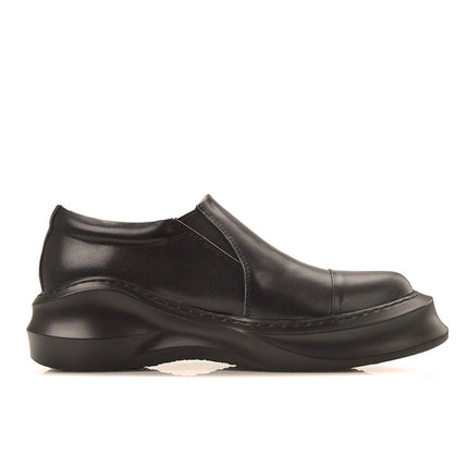 Korean Style Trendy Lightweight Thick-Soled Slip-On Shoes, Height-Increasing Casual Shoes, Cowhide Men's Platform Shoes