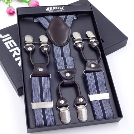 High quality business men's strap high stretch six clip strap men's strap pants strap a generation of jek