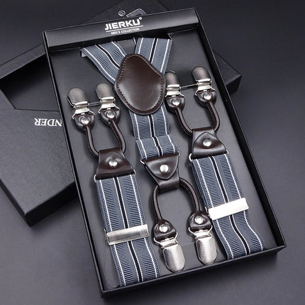 High quality business men's strap high stretch six clip strap men's strap pants strap a generation of jek