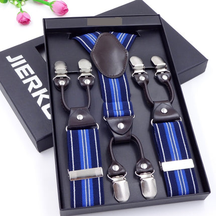 High quality business men's strap high stretch six clip strap men's strap pants strap a generation of jek