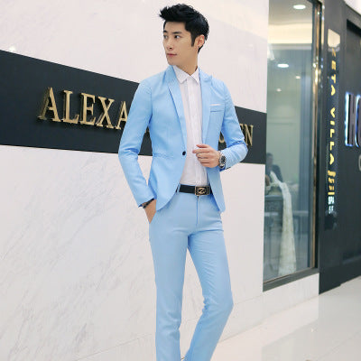 2017 Taobao Foreign Trade New Men's Two-Piece Suit suit ebay Korean Men's Slim Fit Suit Foot