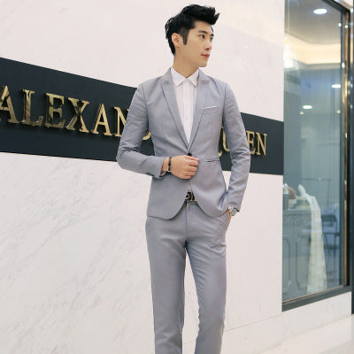 2017 Taobao Foreign Trade New Men's Two-Piece Suit suit ebay Korean Men's Slim Fit Suit Foot