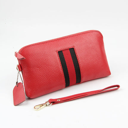 First Layer Cowhide Women's Long Wallet Genuine Leather Zipper European and American Big Brand Wallet Women's Clutch Soft Leather Mobile Phone Bag
