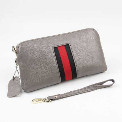 First Layer Cowhide Women's Long Wallet Genuine Leather Zipper European and American Big Brand Wallet Women's Clutch Soft Leather Mobile Phone Bag