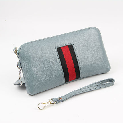 First Layer Cowhide Women's Long Wallet Genuine Leather Zipper European and American Big Brand Wallet Women's Clutch Soft Leather Mobile Phone Bag