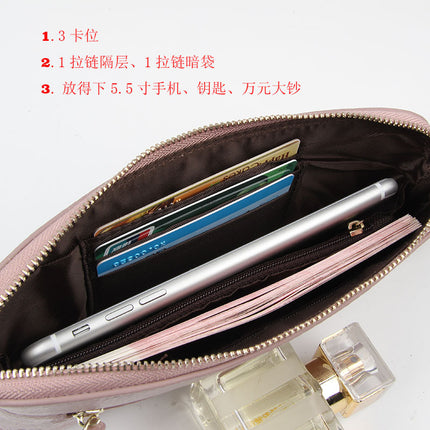 First Layer Cowhide Women's Long Wallet Genuine Leather Zipper European and American Big Brand Wallet Women's Clutch Soft Leather Mobile Phone Bag