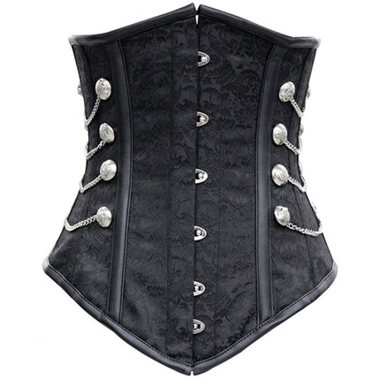 European and American Gothic Court Shaper Foreign Trade wish Amazon AliExpress Supply Black Chain Waist Clip Corset