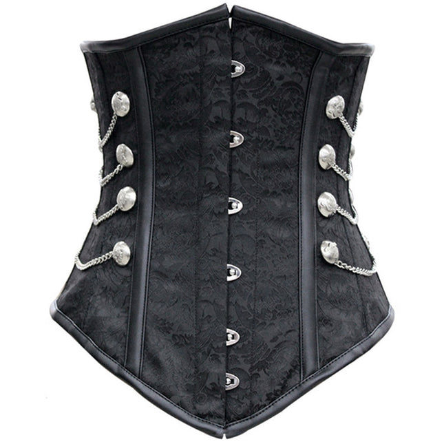 European and American Gothic Court Shaper Foreign Trade wish Amazon AliExpress Supply Black Chain Waist Clip Corset