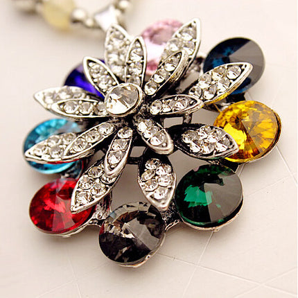 European and American ethnic style imitation beeswax color shell long sweater chain autumn and winter retro water drop necklace jewelry wholesale