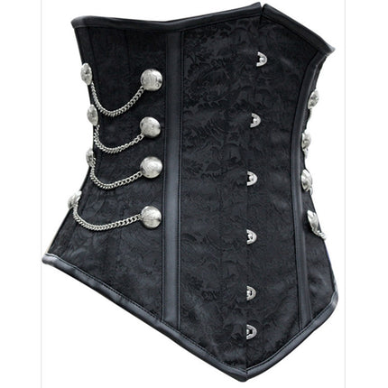 European and American Gothic Court Shaper Foreign Trade wish Amazon AliExpress Supply Black Chain Waist Clip Corset