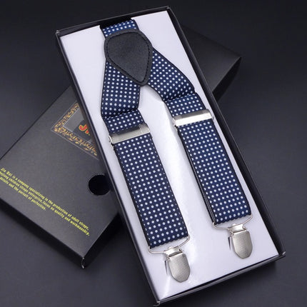 Factory direct men's strap three clip 3.5 jacquard strap 3.5*115cm three clip printing ribbon multicolor