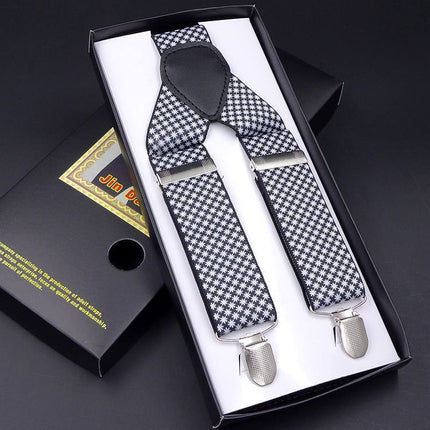 Factory direct men's strap three clip 3.5 jacquard strap 3.5*115cm three clip printing ribbon multicolor