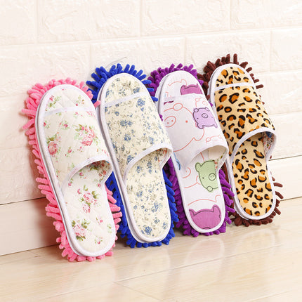 Xinzhi Shang Wholesale Children's Adult Open-Toe Cotton Slippers Lazy Floor Mopping Slippers Mopping Slippers Removable and Washable Sweeping Shoes