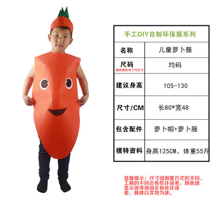 children's party catwalk clothes children's fruit clothing homemade eco-friendly clothing strawberry suit diy handmade clothing