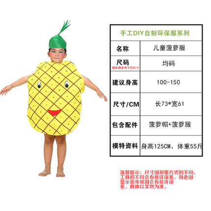 children's party catwalk clothes children's fruit clothing homemade eco-friendly clothing strawberry suit diy handmade clothing